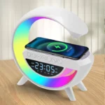 G LED Wireless Charging Bluetooth Speaker with FM Radio, RGB Light and Table Lamp - BT-3401