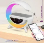 G LED Wireless Charging Bluetooth Speaker with FM Radio, RGB Light and Table Lamp - BT-3401