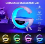 G LED Wireless Charging Bluetooth Speaker with FM Radio, RGB Light and Table Lamp - BT-3401