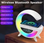 G LED Wireless Charging Bluetooth Speaker with FM Radio, RGB Light and Table Lamp - BT-3401