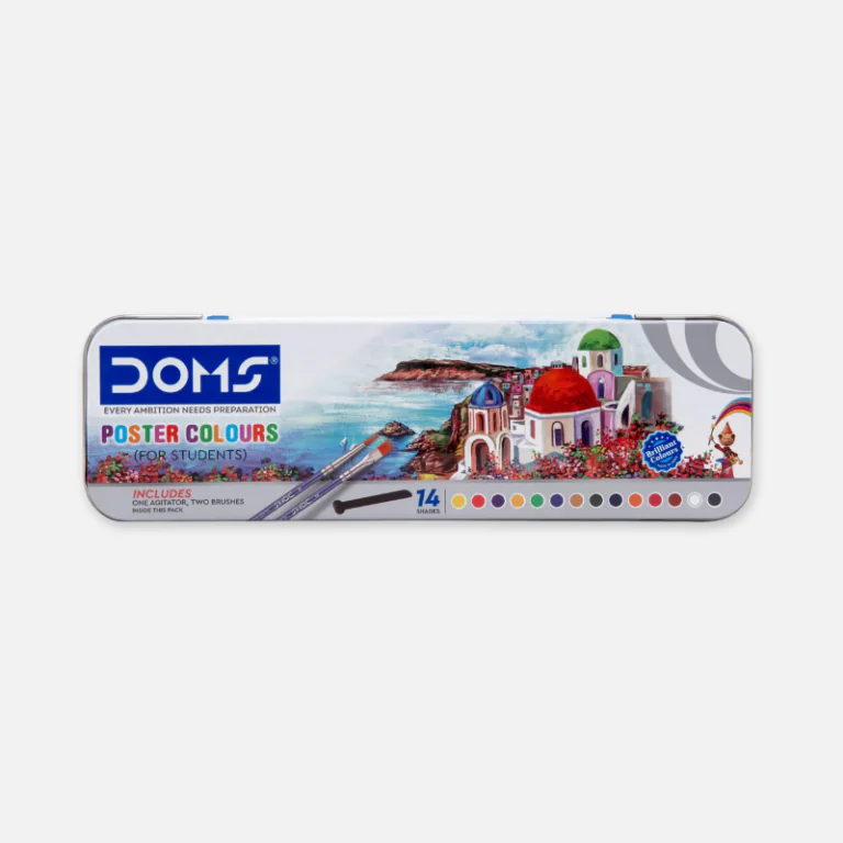 DOMS-14-Poster-Color-10ml-with-Color-Mixing-Palette-and-2-Brushes