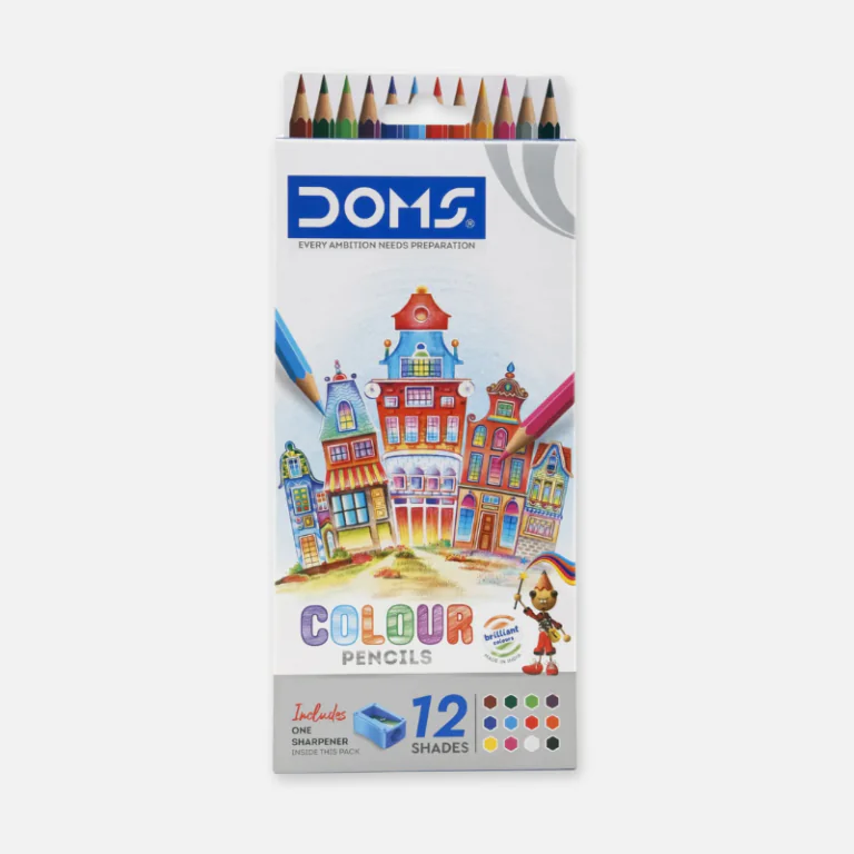 Doms 12 Color Pencils with Sharpener