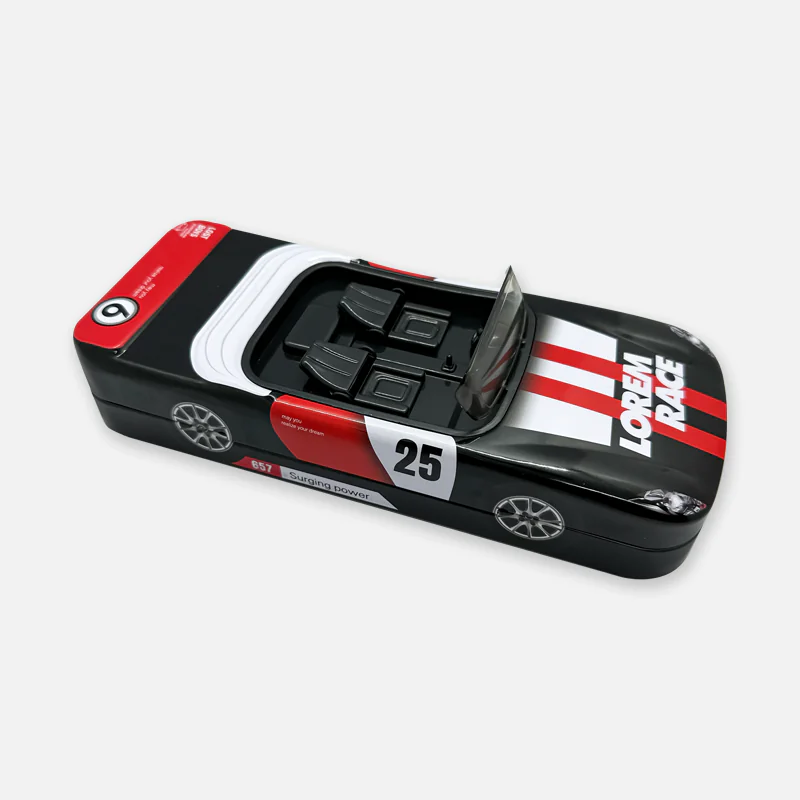 Metal Car Shaped Pencil Box with Wheels & Movable car Seats B-687