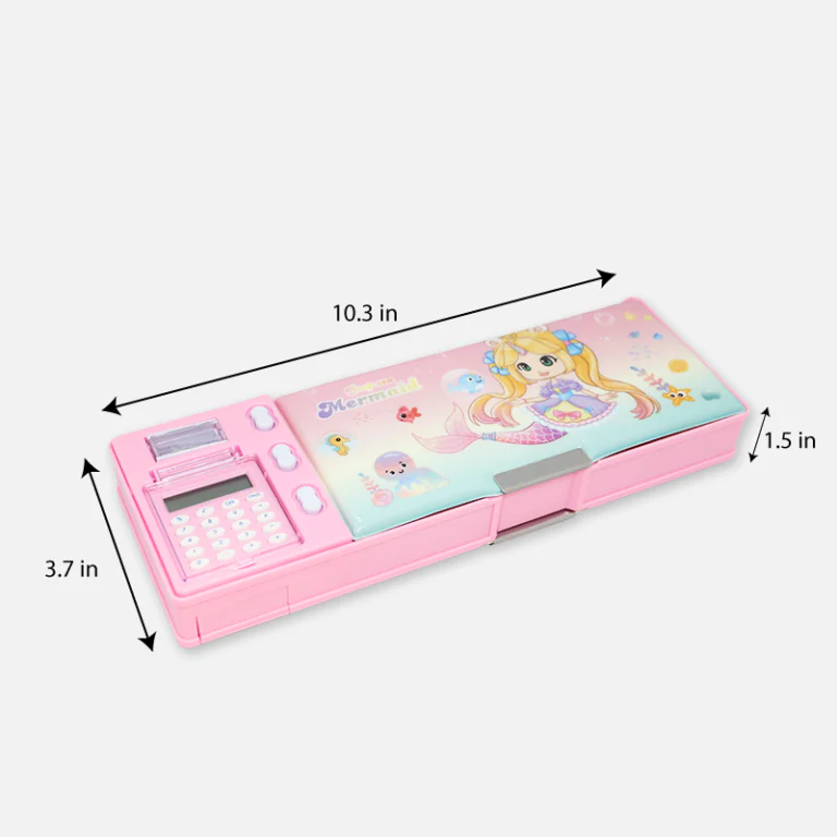 Multifunctional Magnetic Lock Pencil Box with Sharpener Calculator 3547-29