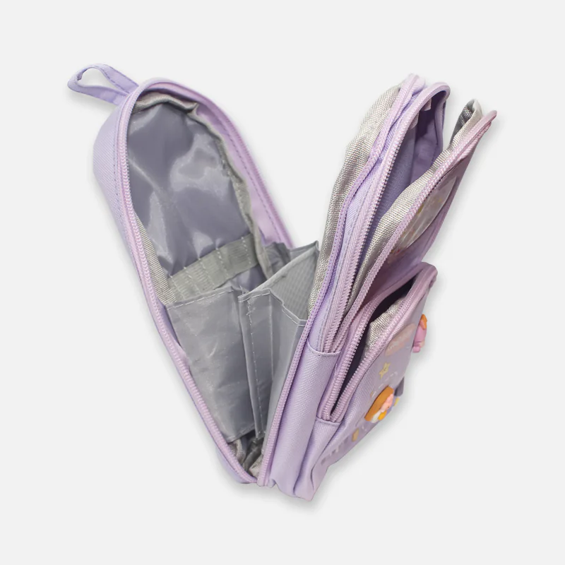 Premium Happy Times Luck Cute Panda Pencil Pouch for Girls with 3 Compartment 163-167