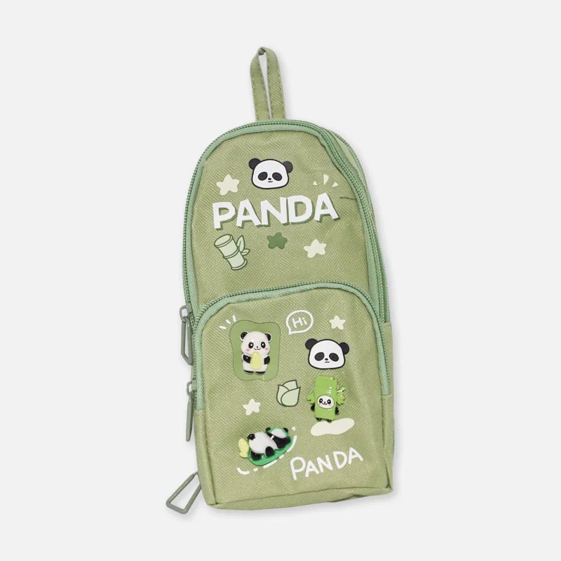 Premium Happy Times Luck Cute Panda Pencil Pouch for Girls with 3 Compartment 163-167