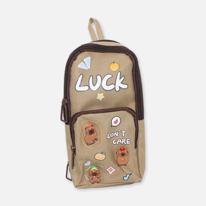 Premium Happy Times Luck Cute Panda Pencil Pouch for Girls with 3 Compartment 163-167