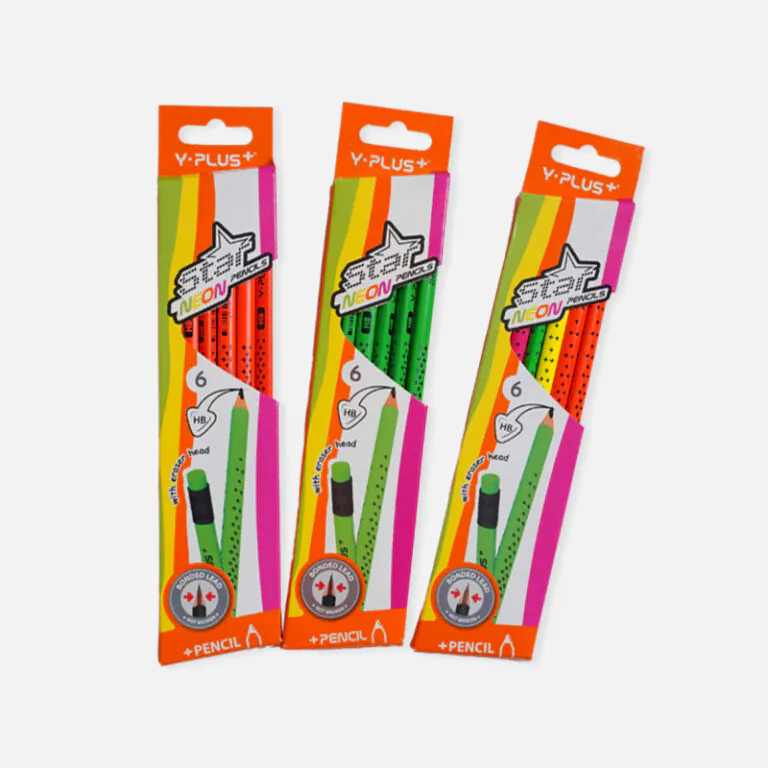Y-Plus+ Star Neon with eraser 8 mm HB Pencil
