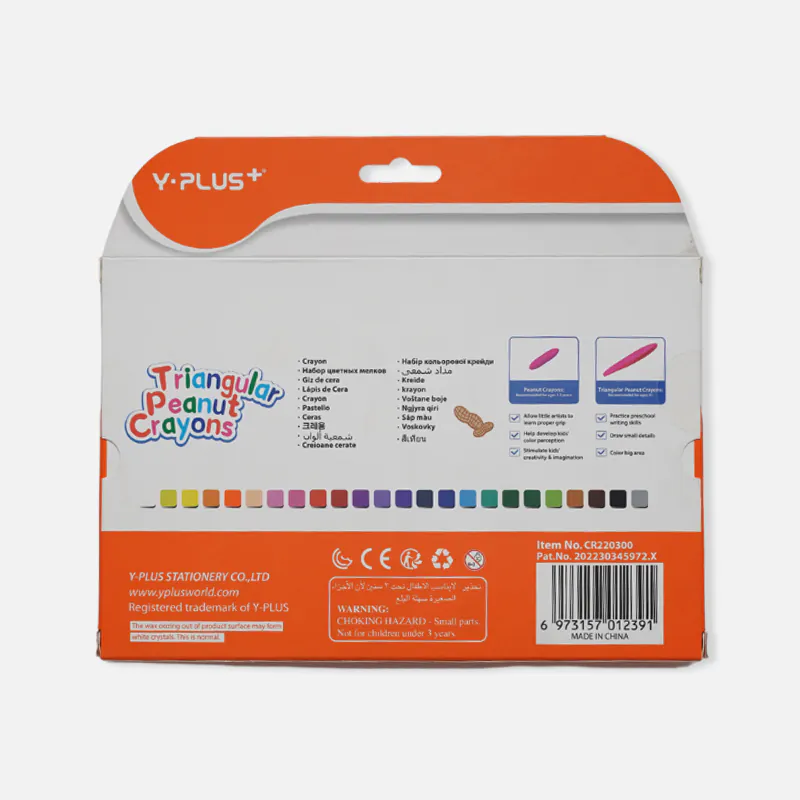 Y-Plus+ Triangular Peanut 24 Pcs Crayon