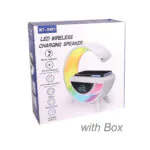 G LED Wireless Charging Bluetooth Speaker with FM Radio, RGB Light and Table Lamp - BT-3401