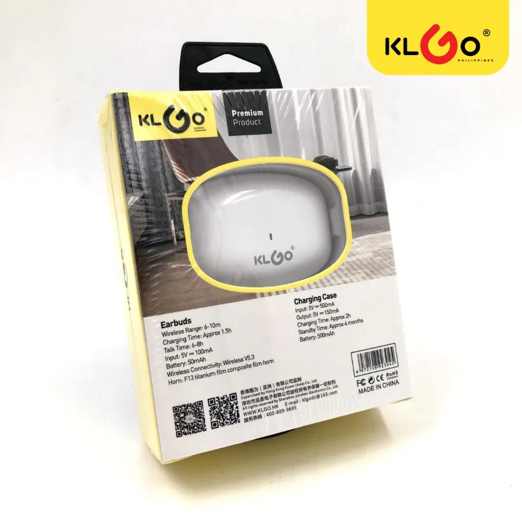 KLGO HK-65BL True Wireless Earbuds IPX-4 Waterproof Earphones